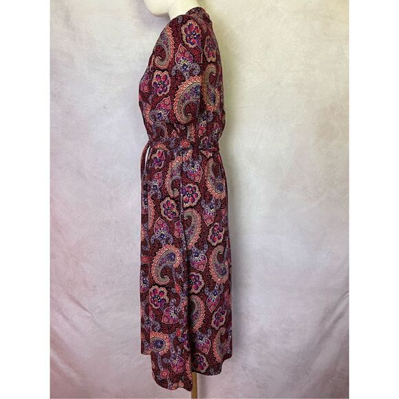 Vintage Paisley Dress 80s does 50s - Picture 3 of 5